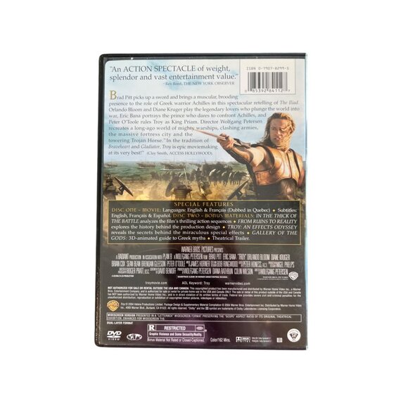 Troy 2-Disc Widescreen Edition DVD Starring Brad Pitt Eric Bana & Orlando Bloom - Picture 5 of 5